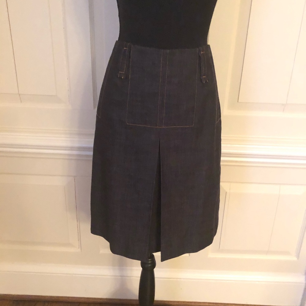 Etcetera dark blue denim skirt.